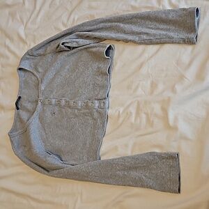 Gray Long Sleeve Crop Top Size L